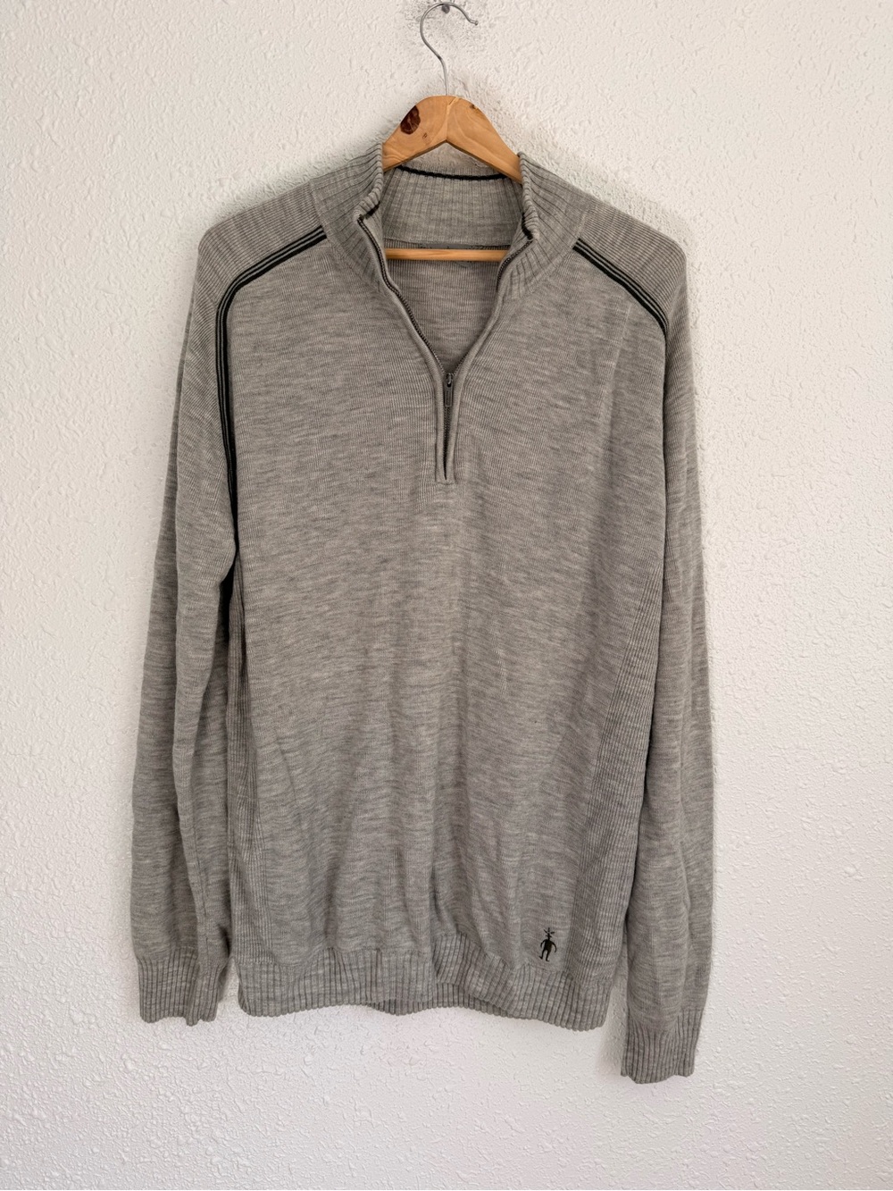 Smartwool gray merino wool 1/4 zip sweater men’s XL
